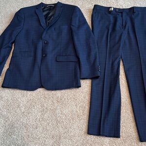Marc New York Navy Windowpane Two-Piece Suit